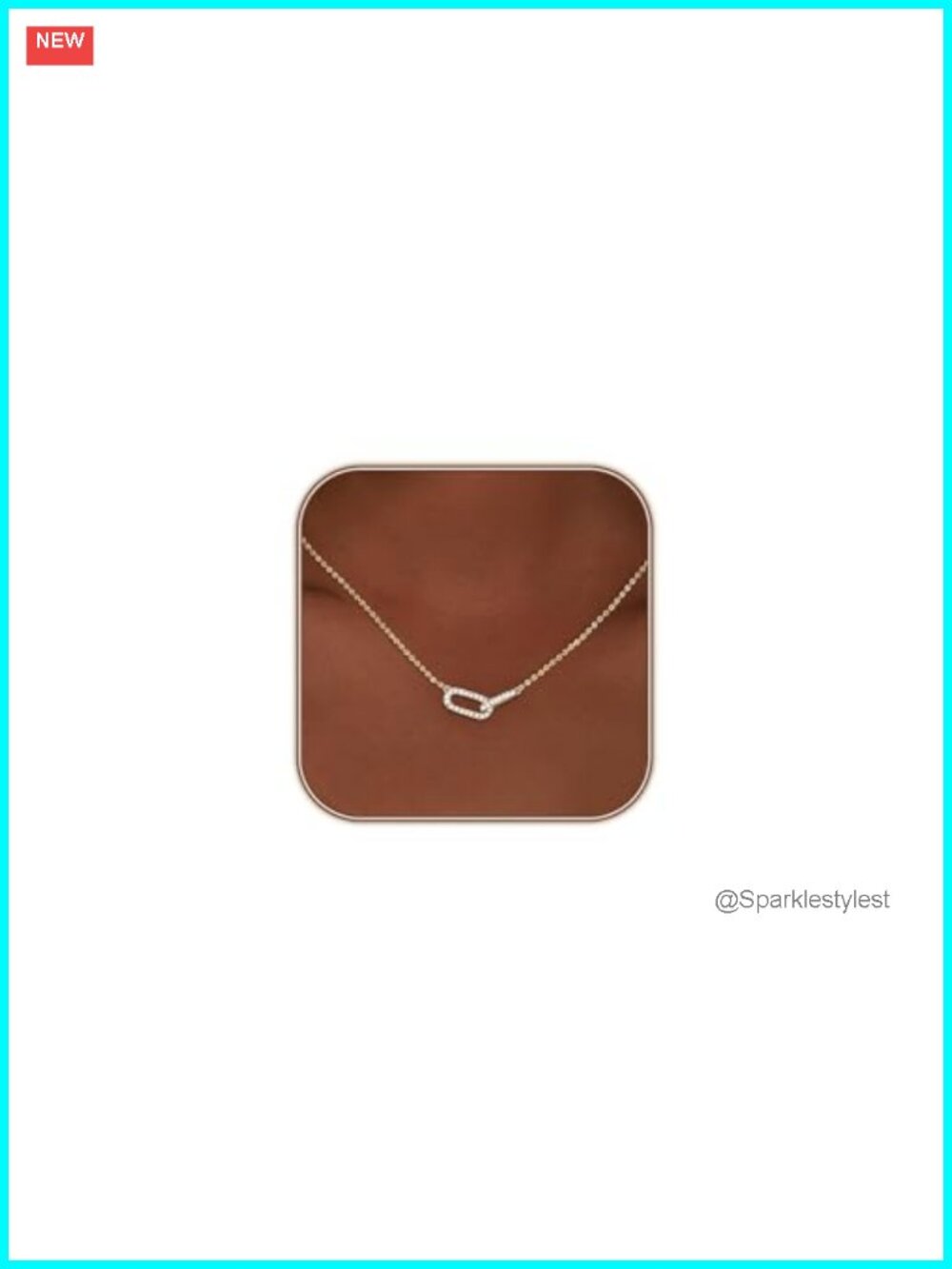 Dainty Gold Plated Pendant Necklace 18K Cubic Zirconia Adjustable